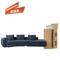 Ensemble de canapé et lit modulaires modernes en mousse, chaise en éponge compressée sous vide pour mobilier de villa, canapé compressible