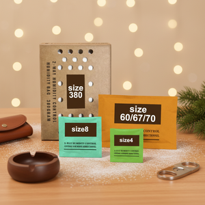 Paquete de Control de Humedad Bidireccional, Ajustable de 49% a 62% de Humedad Relativa, Ligero (8g/67g), para Cigarros, Hierbas, Guitarras, Venta al Por Mayor, Personalizable - Product Image 1
