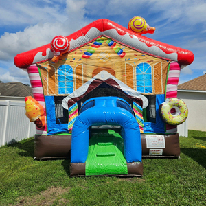 Château gonflable Candyland directement de l'usine, château gonflable à bonbons avec souffleur pour la <span class=keywords><strong>location</strong></span> d'événements de Noël - Product Image 1