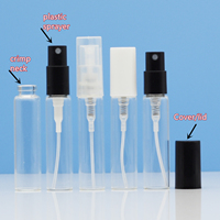 Flacon de parfum en verre vide de luxe, mini, de voyage, personnalisé, 5 ml, 14 mm, cylindrique rond, avec pulvérisateur à sertir, pour la vente en gros