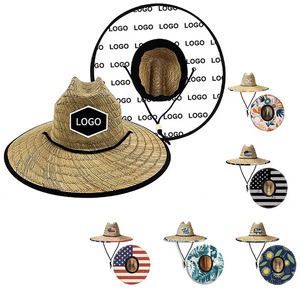 <span class=keywords><strong>Chapeau</strong></span> de paille de plage de sauveteur en herbe naturelle creuse de haute qualité 2026, logo <span class=keywords><strong>personnalisé</strong></span>, large bord, vente en gros, <span class=keywords><strong>chapeau</strong></span> de paille de mer pour hommes - Product Image 1