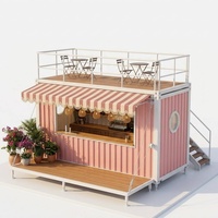 Kiosque de restauration rapide préfabriqué en conteneur rustique de 30 pieds sur deux étages pour cafés, restaurants, marchés de rue et services de traiteur