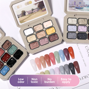 HONEY GIRL Kit de Vernis à Ongles Gel UV LED <span class=keywords><strong>Résine</strong></span> Soak-Off, Palette de Gels de Peinture Couleur Arc-en-ciel Solide Style Français pour Nail Art, Marque Privée - Product Image 5