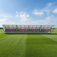 Abri modulaire extérieur mobile pour les joueurs, résistant aux intempéries et aux vandales, avec sièges, banc de remplacement, logo personnalisé, pour le football et les sports