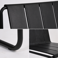 Chaise de patio en polypropylène résistant aux intempéries, cadre en acier thermolaqué par électrophorèse résistant aux UV, chaise de café extérieure commerciale