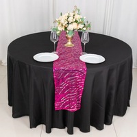 Chemin de table en maille ondulée brodée de paillettes, taille 12*108 pouces, pour événements festifs, vaisselle, décorations de maison