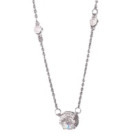 Chaîne d'usine de Offre Spéciale plaqué or accessoires de bijoux de mode princesse coupe zircon collier de diamants à la mode