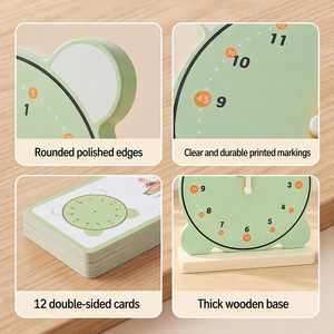 Orologio Educativo in Legno Montessori per Bambini, Giocattolo per l'Apprendimento del Tempo e la Cognizione - Product Image 4