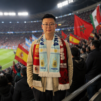 Écharpes de supporters de football en polyester imprimées numériquement sur deux faces avec logo personnalisé en gros, écharpes de supporters, publicité, célébration