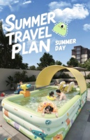 Piscine gonflable en PVC épaissi avec toboggan et pistolet à eau, style moderne, grande piscine de jeu pour rassemblements familiaux, plusieurs tailles, capacité 100-500 kg