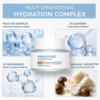 Crème Hydratante Anti-Âge à l'Acide Hyaluronique Marque Blanche, Hydratant Visage, Sans Cruauté Animale, Formule Personnalisée OEM ODM, Soin de la Peau pour