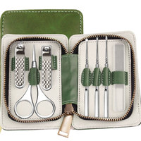 Kit de coupe-ongles professionnel portable et durable pour usage domestique, ciseaux à sourcils, cure-oreilles, coupe-ongles inclinés, en acier inoxydable, avec boîte