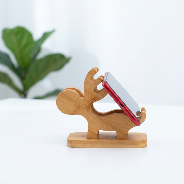 Cartoon Animal Shaped Wooden Phone Stand Durable Desktop Mobile Phone Base Holder for Wall Signs & Wood Crafts