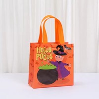 Sacs promotionnels économiques en non-tissé, vente en gros, sacs de courses laminés réutilisables avec logo personnalisé, motif dessin animé Halloween