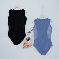 Offres Spéciales nouveau à la mode de haute qualité adulte femmes Nylon maille danse Ballet justaucorps avec fermeture éclair