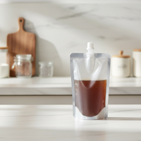 Pochettes souples transparentes avec bec verseur pour liquides, 100ml, 200ml, 500ml, conteneurs de boissons avec dispositifs de sécurité, sacs autoportants pour le stockage de jus