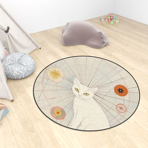 Alfombrillas personalizadas con diseño redondo de felpa de varios tamaños para habitaciones - Product Image 4