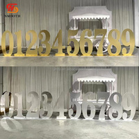 Chiffres autoportants pour fête d'anniversaire, 4 pieds, miroir or argent, lettres marquee métalliques 3 pieds, chiffres argentés