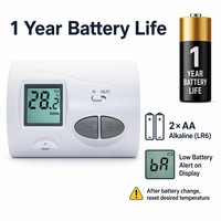 Thermostat filaire C3 moderne à télécommande numérique, résistant au feu, écologique, pour chaudière à gaz, non programmable, pour salon et hôtel