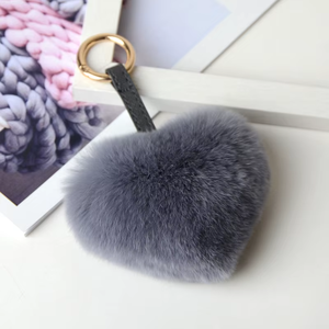 พวงกุญแจขนพู่รูปหัวใจส่วนบุคคลปรับแต่งได้ - Product Image 6