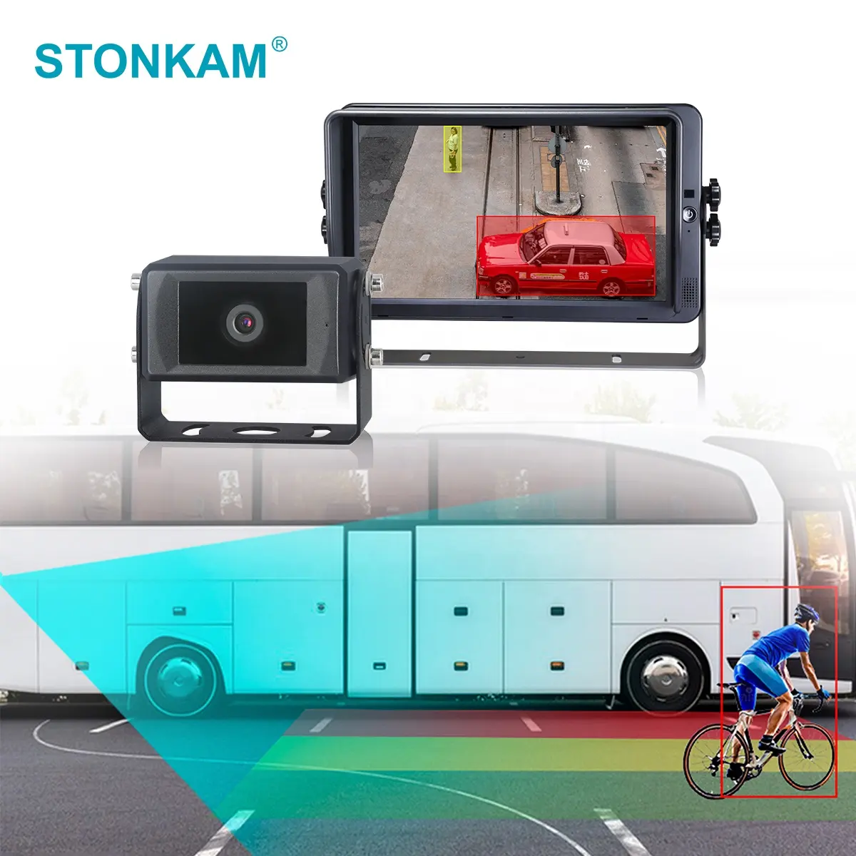 STONKAM New Design Bus AI Fußgänger erkennungs kamera Blind Spot Detection System, das Fußgänger und Fahrzeuge erkennen kann