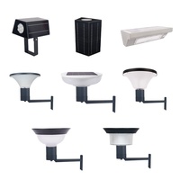 Lampe murale solaire LED double tête populaire pour extérieur, en aluminium, pour balcon, villa, cour, IP65, blanc chaud