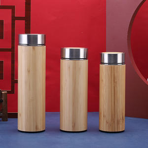 Termo de Acero Inoxidable con Exterior de Bambú, Taza Recta Aislada y Portátil, Ideal para Regalos Empresariales y Uso en el Automóvil - Product Image 1