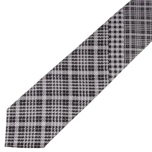 Satılık yüksek kalite özel Polyester bağları ekose doku mikrofiber dokuma jakarlı el yapımı kravat erkekler için
