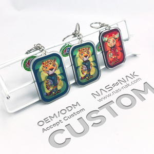 Wholesale Custom Acrylic 3D Lenticular Holographic <b>Keychain</b> Bag Pendant Small Accessories with Mascot and Football - Product Image 1