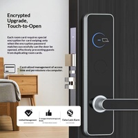 Serrure de porte intelligente pour hôtel TTLock TTHotel en alliage d'aluminium pour porte en bois, avec carte RFID, code et clé physique