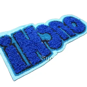 Hot selling Cute chenille patch custom felt embroidery chenille patch badge for garment