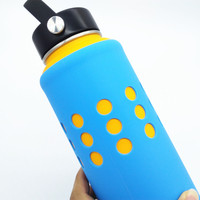 Étui de protection pour bouteille d'eau en verre de Silicone, manchon de protection, manchon de flacon isolé sous vide en acier inoxydable