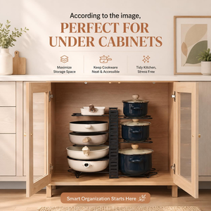Étagère à casseroles en fer forgé renforcé à plusieurs niveaux, organisateur de rangement pour ustensiles de cuisine sur comptoir - Product Image 2