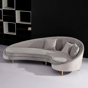 Set <span class=keywords><strong>Sofa</strong></span> kaki Logam Modern 3 tempat duduk, furnitur lobi Hotel tempat duduk santai mewah ruang tamu <span class=keywords><strong>Sofa</strong></span> beludru hijau zaitun - Product Image 3