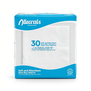 Serviettes de table Party Love Baby Blue 33x33cm 2 plis pliables en papier pour le dîner - Product Image 1