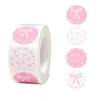 Étiquettes autocollantes rondes en vinyle durables pour l'emballage de cadeaux et les loisirs créatifs, personnalisables avec impression couleur