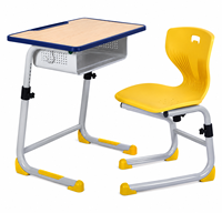 Ensemble de bureau et chaise réglables pour étudiants, bureau scolaire individuel, mobilier de classe ergonomique pour les écoles primaires et secondaires