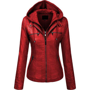 Chaquetas de cuero genuino para mujer de la mejor calidad, con cierre de cremallera y cuello alto, en todos los colores y tallas, con cualquier personalización. - Product Image 3
