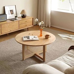 Tavolino da Caffè Rotondo per Piccoli Soggiorni in <span class=keywords><strong>Legno</strong></span> di Pino Naturale Senza Vernice Grado E1 Arredamento di Alta Qualità - Product Image 3