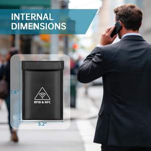 Sac Faraday pour téléphone, protection de haut niveau, bloqueur de signal, cage Faraday pour clé de voiture, blocage RFID NFC, pochette anti-pistage - Product Image 6