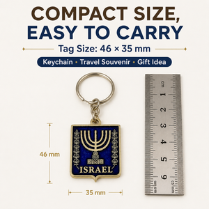 Double Sided Enamel Menorah Keychain Israel Symbol Judaica Souvenir Key <b>Ring</b> Hebrew Letters Key Holder - Product Image 5
