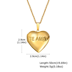 Colgante de caja de árbol de fase de amor de acero inoxidable para mujer de estilo americano europeo fotos abiertas en forma de corazón usable en ambos lados - Product Image 6