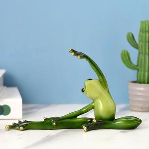 樹脂置物カエルヨガポーズ樹脂工芸品家具装飾動物の装飾品ミックスとギフトとして一致樹脂像 - Product Image 4