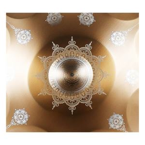 JELO T-11 22 pouces en acier inoxydable or <span class=keywords><strong>Mandragora</strong></span> Handpan tambour débutant Logo personnalisé 9/10 Notes D mineur/langue kurde Instrument - Product Image 3