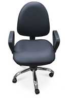 Chaise de bureau ergonomique réglable en cuir PU de haute qualité avec base métallique à vérin à gaz, design moderne, usage commercial