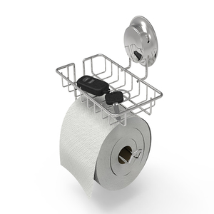 Porte-<span class=keywords><strong>papier</strong></span> hygiénique polyvalent, <span class=keywords><strong>ventouse</strong></span> porte-rouleau de <span class=keywords><strong>papier</strong></span> <span class=keywords><strong>toilette</strong></span> avec étagère de rangement - Product Image 4