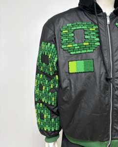 Blousons aviateur thermiques surdimensionnés à fermeture éclair pour hommes, avec appliques personnalisées en chenille brodée - Product Image 3