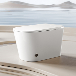 Watermark Europa EE. UU. Washdown Siphonic Inodoro Estilo moderno Asiento montado en el piso Calefacción Bidé Inodoro inteligente Inodoro Wc inteligente - Product Image 1
