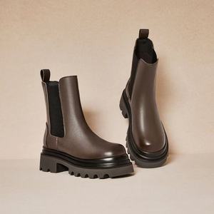 <span class=keywords><strong>Stivali</strong></span> Chelsea in pelle da donna Custom Premium resistenti Casual per uso esterno tinta unita con motivo nudo alla caviglia per l'estate autunno inverno - Product Image 3