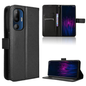 กระเป๋าสตางค์หรูหราลายเพชรหนัง PU ฝาพับสำหรับเคสโทรศัพท์เอชทีซี ยู 24 โปร - Product Image 6
